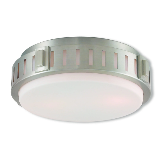Livex Lighting Portland Brushed Nickel 2-light Flush-mount Fixture