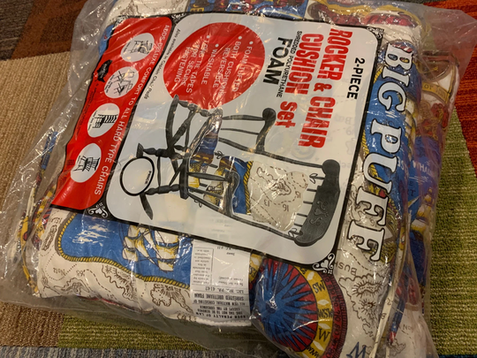 Vintage Chair & Rocking Cushion Pad Set Nautical Theme New Old Stock Unopened 1970S