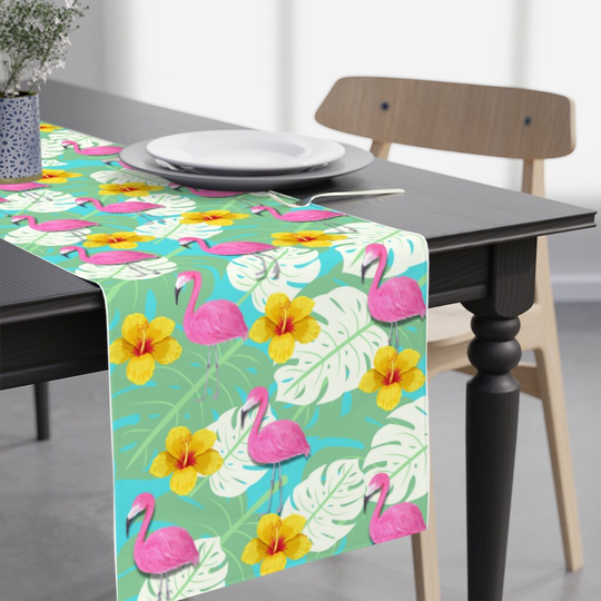 Coastal Decor Table Runner Flamingo Beach Decoration