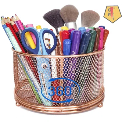 Rotating Desktop Organizer Pen Holder, Multi-Functional Art Supply Stationary Organizer Pencil Storage For Makeup Brush, Pens, Crayons, Paint Brushes,