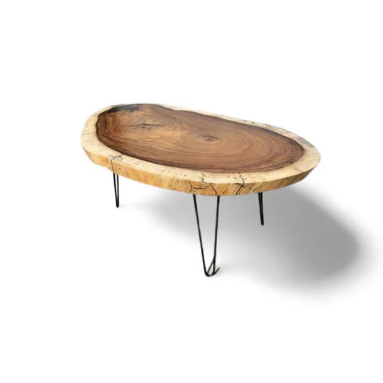 Round Live Edge Table | Coffee Epoxy
