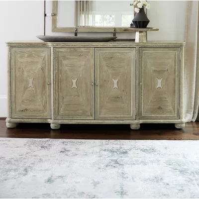 Rustic Patina 77.87" Wide 1 Drawer Oak Wood Sideboard