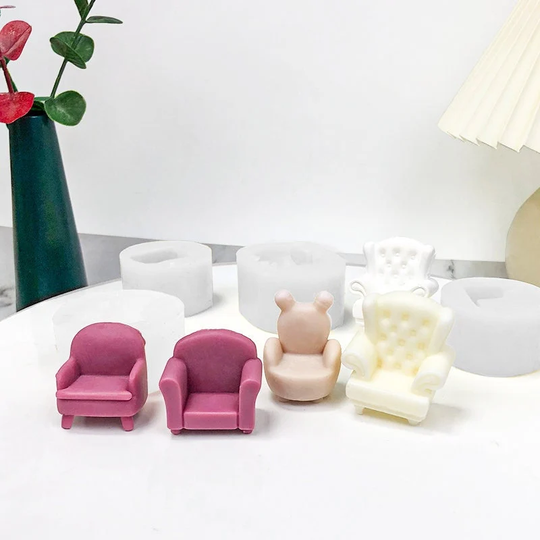 Mini Sofa Mold, Simulation Sofa, Chair Candle Stool Scented Candle, Silicone Material, Plaster Decoration, Diy Soap Making Mold
