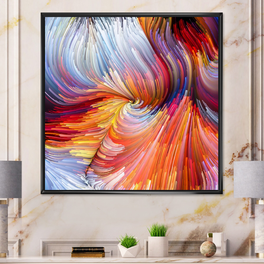 Designart 'Elegance Of Liquid Color V' Modern Framed Canvas Wall Art
