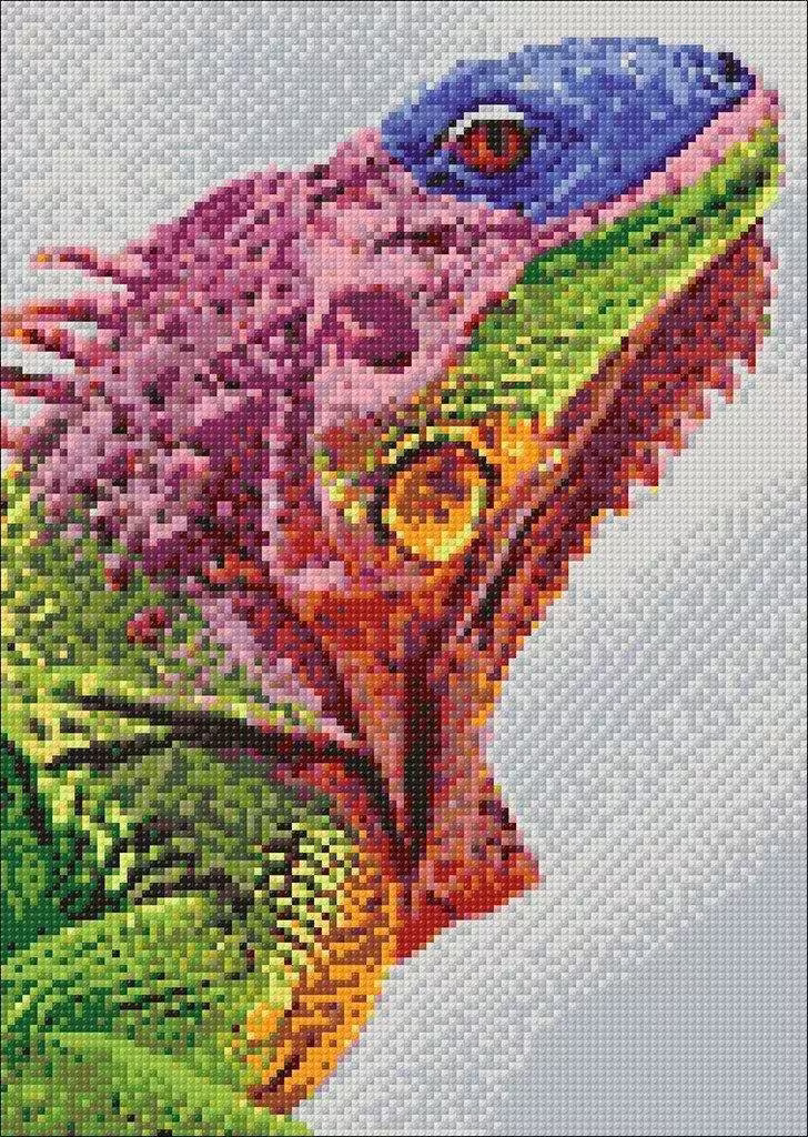 Iguana Diamond Painting Set By Wizardi. Wd065 Art Kit. Large Kit