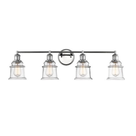 Millennium Lighting 4 Light Bathroom Vanity Fixture with Clear Glass Shades