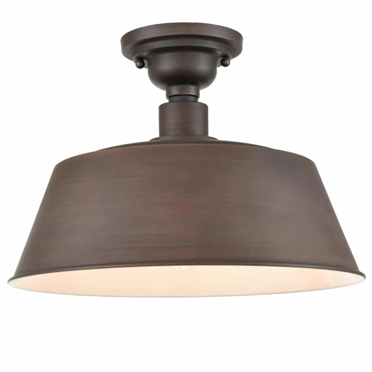 Bolsena Semi Flush Mount Ceiling Light ORB Metal Barn Shade Light Fixture - Oil Rubbed Bronze