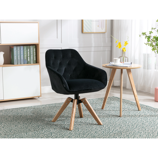 Velvet Solid Wood Tufted Upholstered Arm home office chair