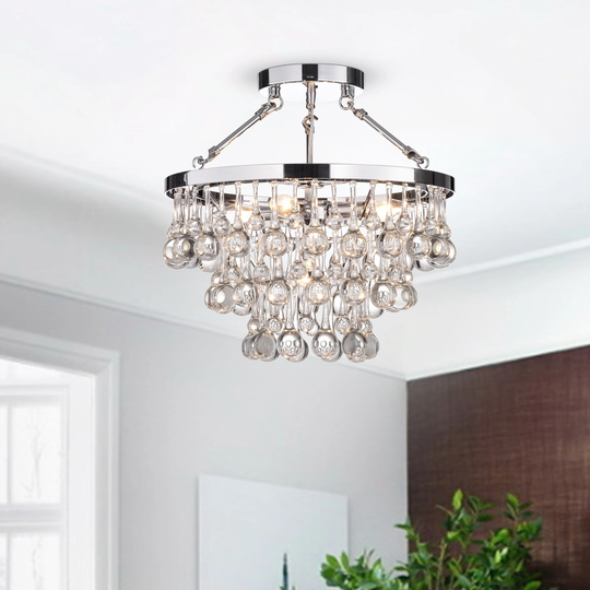 Ariane 5-Light Chrome Semi Flush Mount - Chrome Finish - Chrome Finish