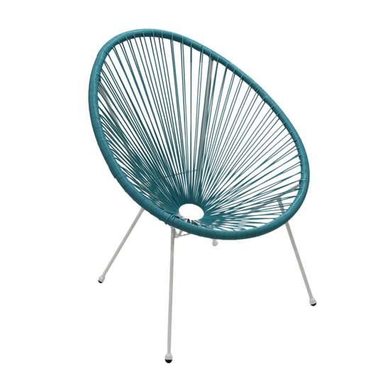 Acapulco Light Blue Resort Grade Wicker Patio Chairs - 3 Pack
