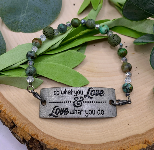Handmade Beaded Bracelet - Do What You Love & Do, Essential Oil Diffuser