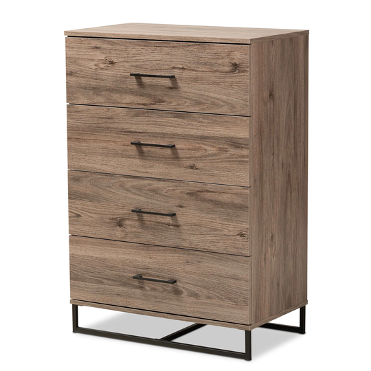Daxton Modern and Contemporary 4-Drawer Storage Rustic Wood Chest