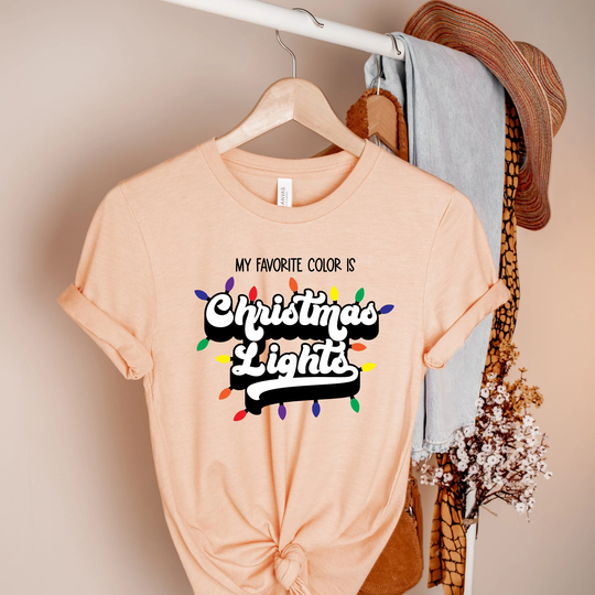 My Favorite Color Is Christmas Lights Shirt, Trendy Xmas Holiday Gifts