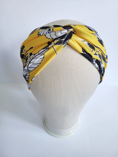 Twist Turban in Floral Prints & Solid Colors, Wear Wide Or Scrunched For A Boho Hippie Style, Soft, Stretchy Material Comfortable Fit