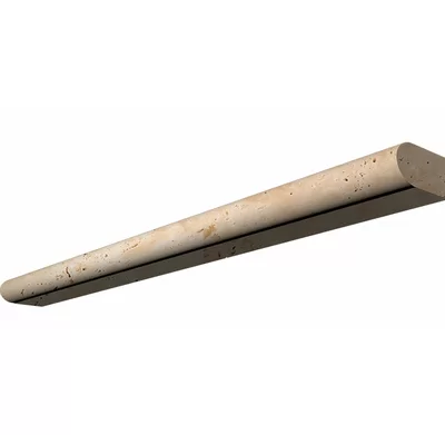 Ivory 12" x 0.63" Honed Travertine Pencil Liner Tile Trim in Honed