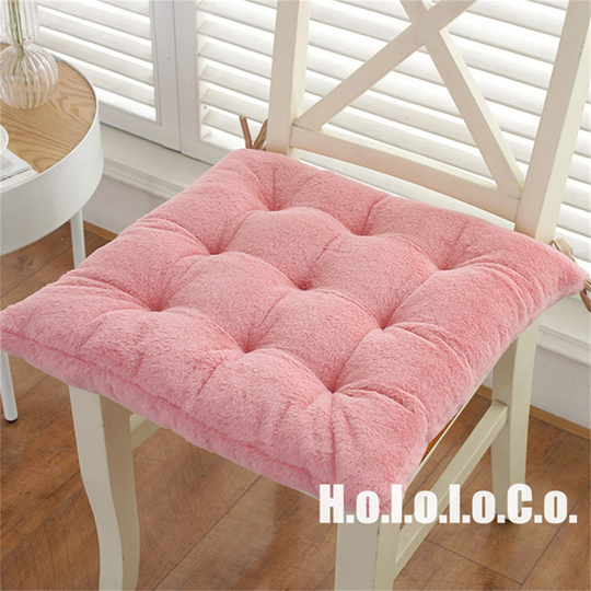Multi-Colors 16/18/20''soft Long Plush Square Seat Pad With Ties, Chair Pad, Chair Cushion, Sofa Cushion, Office Cushion, Floor Cushion