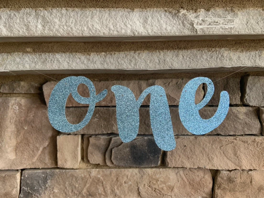 Dusty Blue High Chair Banner | Slate One First Birthday Photo Shoot