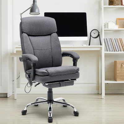 Junichiro Reclining Office Chair with Massage, Ergonomic Office Chair with Foot Rest