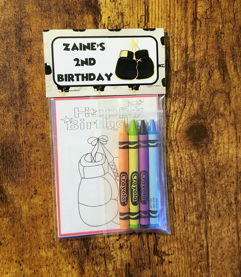 Boxing Coloring Favor Bag - Party - Boxing Books - Theme