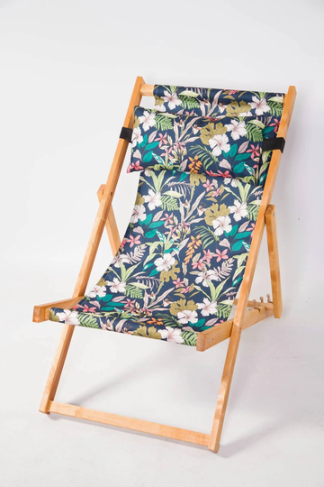 New Hardwood Garden Deck Chair Beach Wooden Deckchairs With Pillow