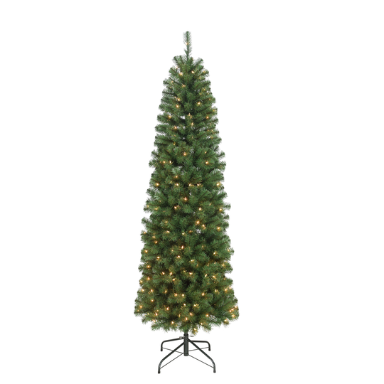 7.5 foot Pre-Lit Northern Fir Pencil Artificial Christmas Tree