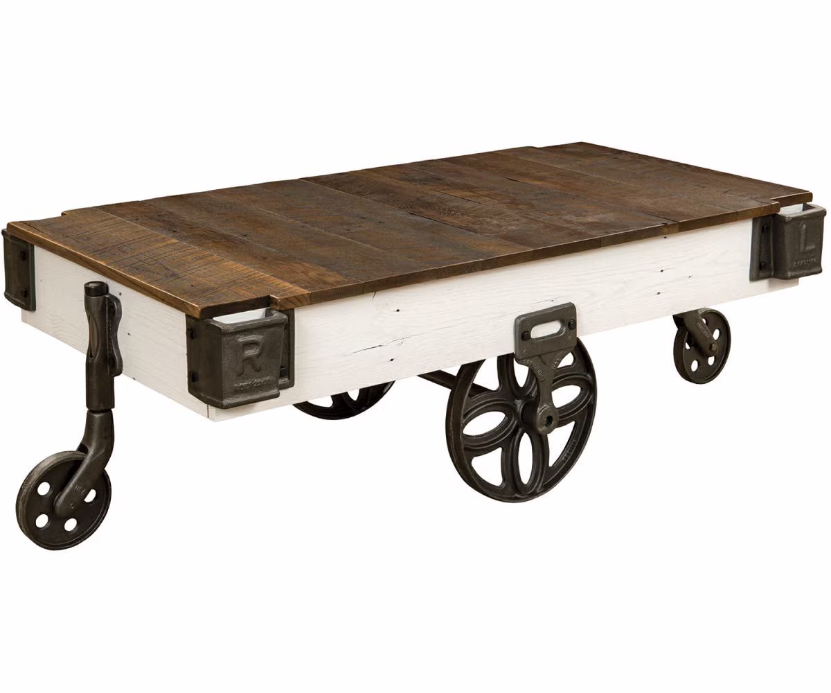 Mill Cart Industrial Coffee Table - Free Shipping