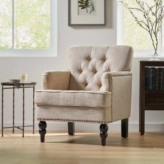 Malone Tufted Back Fabric Club Chair by Christopher Knight Home - 28.00 L x 29.50 W x 33.50 H