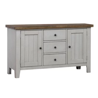 Country Grove 53" Wide 3 Drawer Oak and Rubberwood Sideboard