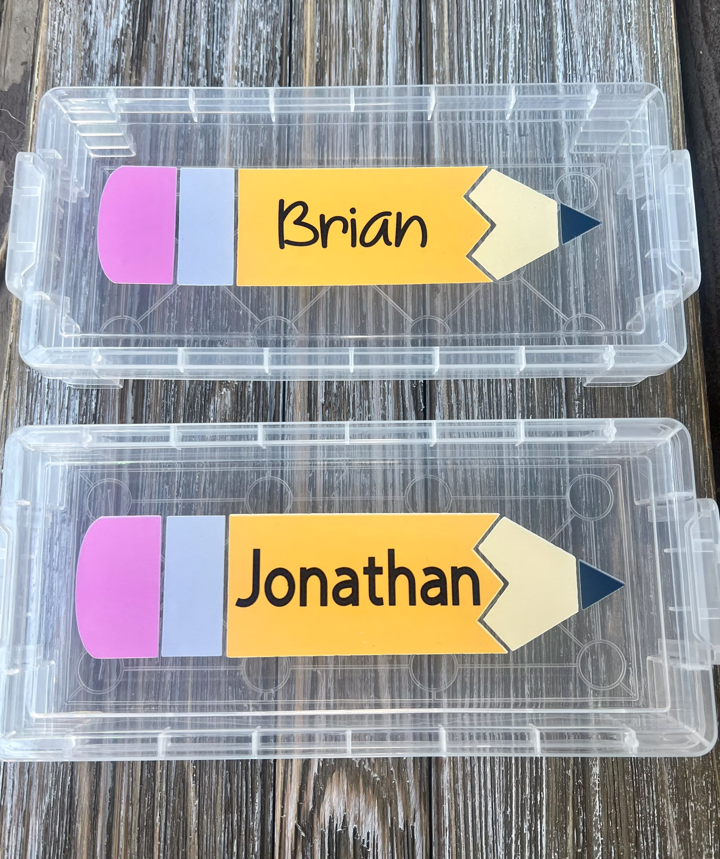 Personalized Pencil Crayon Box, School Supplies Holder Back To Container