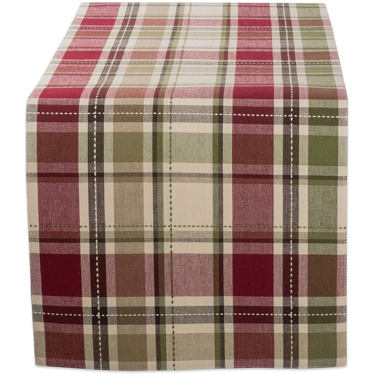 DII CBBB01335 Cotton Table Runner for Wedding, Birthday, Dinner Parties 13"x72", Homespun Plaid, 1 Unit