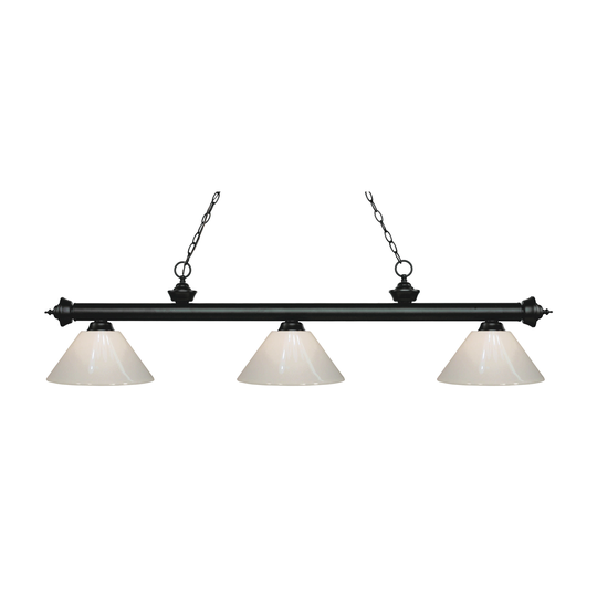 Avery Home Lighting Riviera Matte Black 3-light Island/Billiard White-finished Light - Matte Black