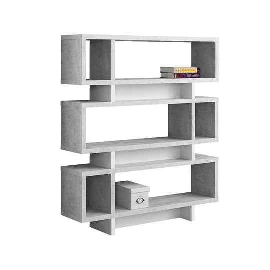 Bookshelf, Bookcase, Etagere, 4 Tier, 55"H, Office, Bedroom, Laminate, Grey, White, Contemporary, Modern