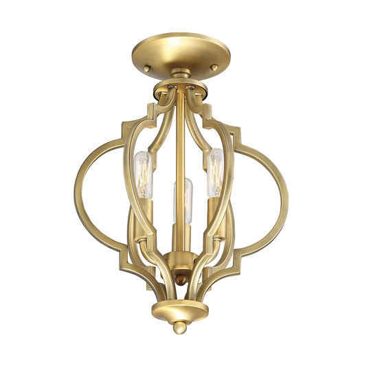 Trade Winds Lighting Darlene 3-Light 11" Quatrefoil Semi-Flush Ceiling Light