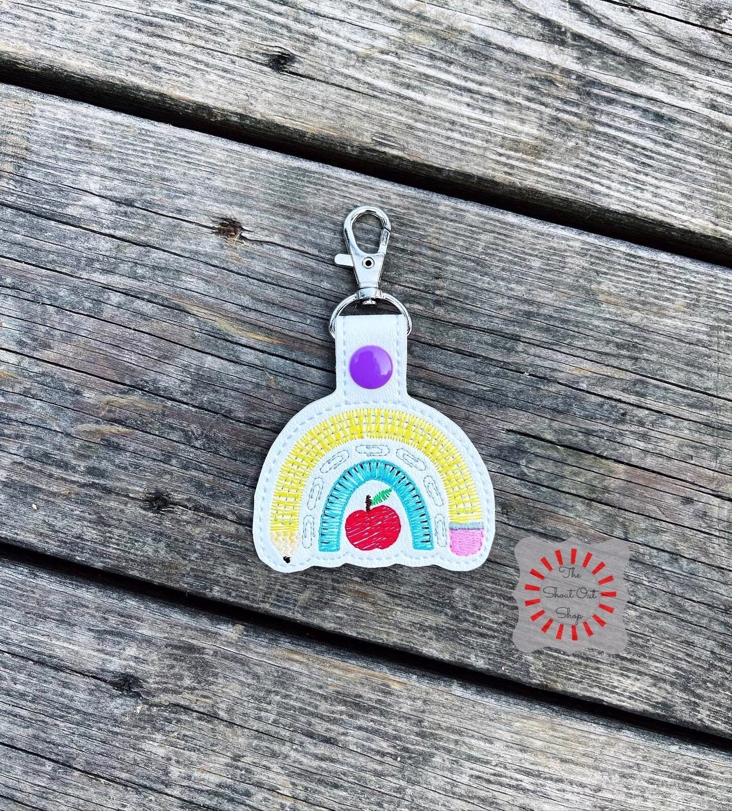 Pencil Rainbow Keychain, School Back To Key Ring, Teacher Gift, Appreciation, Supplies, Bookbag Tag