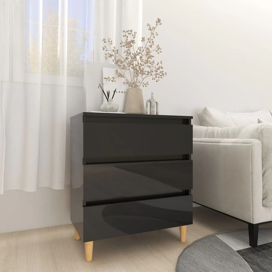 Sideboard High Gloss Black 23.6"x13.8"x27.2" Chipboard