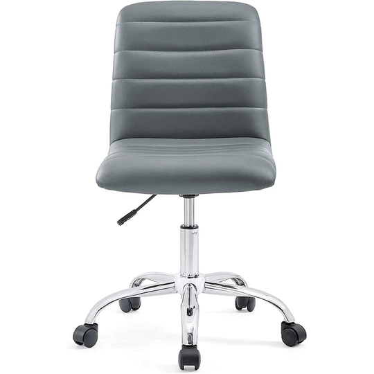 Armless Mid Back Swivel Computer Desk Office Chair In Gray