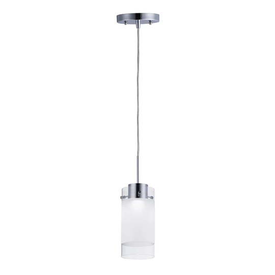 1-light 4.5" Wide Steel Pendant - Polished chrome