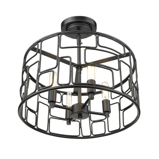 Amoret 4-light Matte Black Convertible Pendant