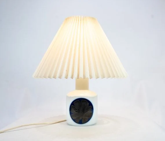 Table Lamp From B&g Decorated With Blue Pattern The Year Of 1983