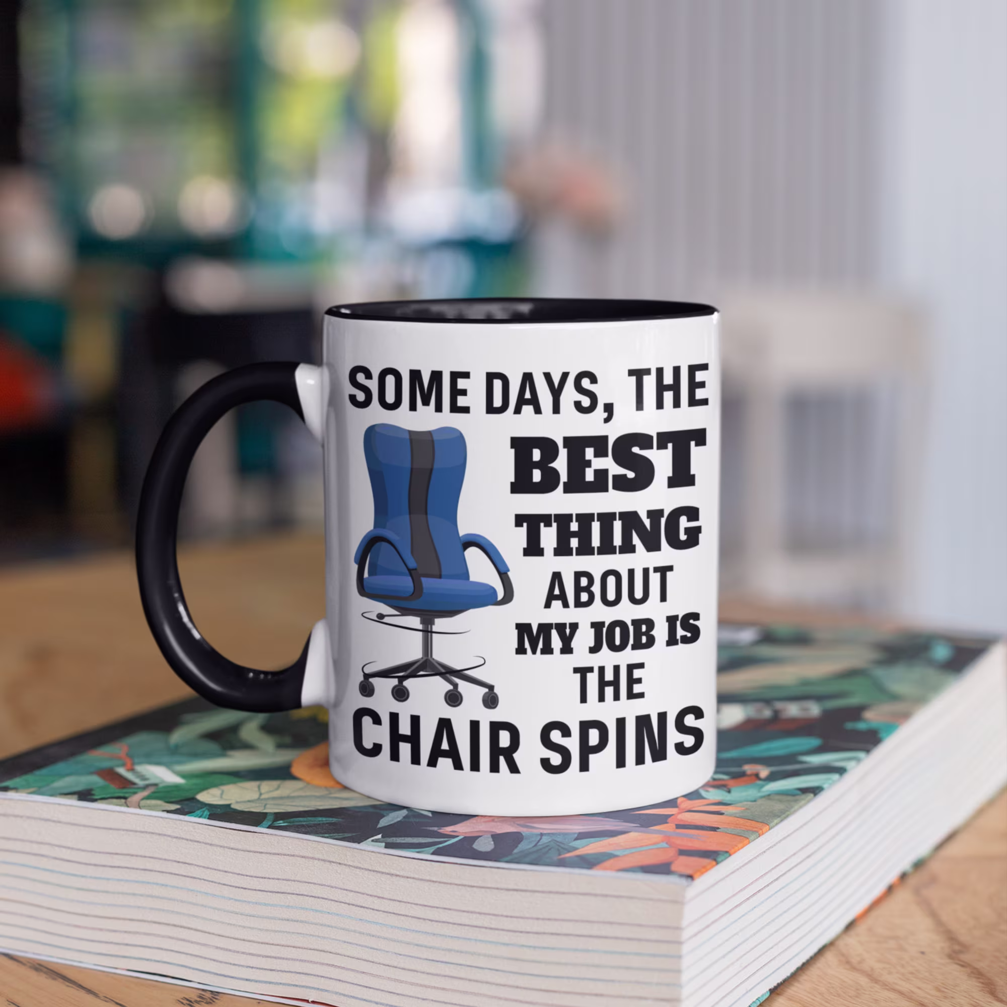 Sarcastic Job Mug, Spinning Chair Coworker Coffee Mugs, Tumbler, Travel Beer Can Holder Cooler, Water Bottle