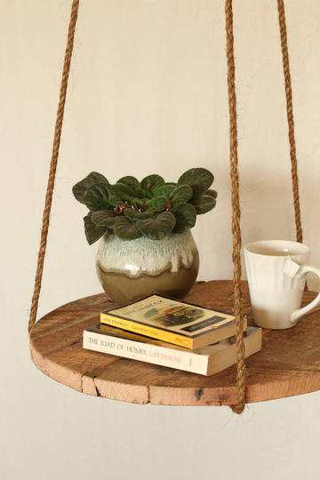 Plant Stand Table Made From Reclaimed Wood - Indoor/Outdoor Bedside Table, Accent Side Stand