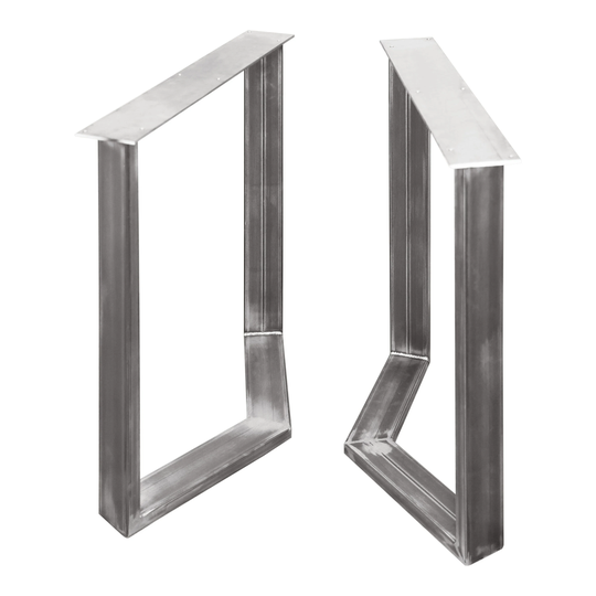 Angled Square Metal Table Legs - Set Of 2 Modern Industrial Handcrafted in Nc
