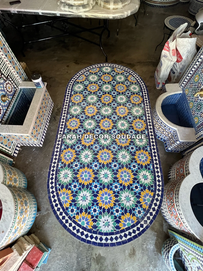 Customizable Mosaic Table - Moroccan Art Handmade For Outdoor & Indoor Decor