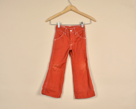 Billy The Kid Orange Vintage Kids Flare Jeans