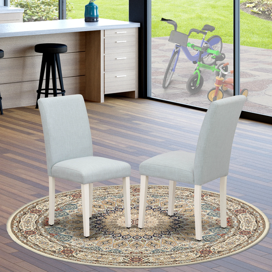 East West Furniture Upholstered Chairs- Dining Chairs Includes Structure with Fabric Seat and Simple Back (Finish Option)