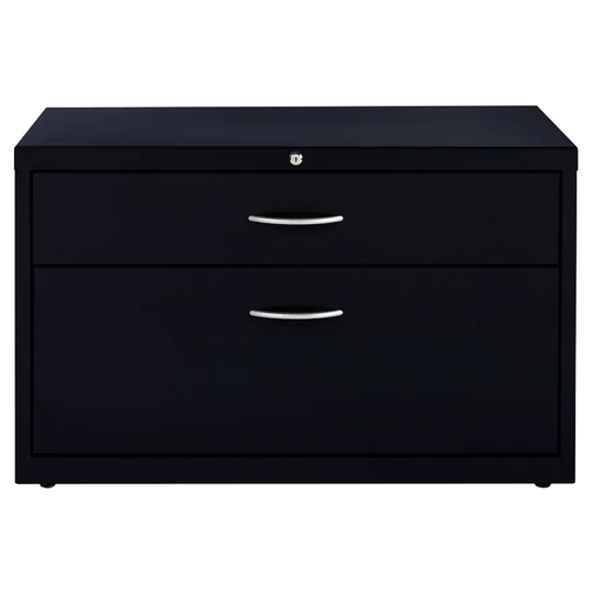 Hirsh 36" Wide Office Credenza Lateral 2-Drawer File Cabinet, Black