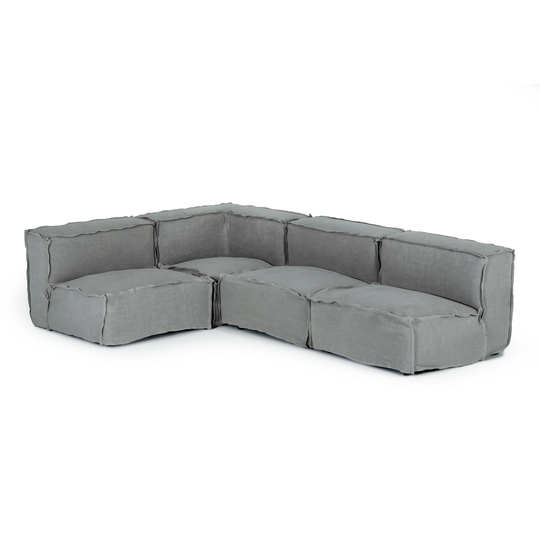 Divani Casa Navstar Contemporary Modular Grey Fabric Sectional Sofa