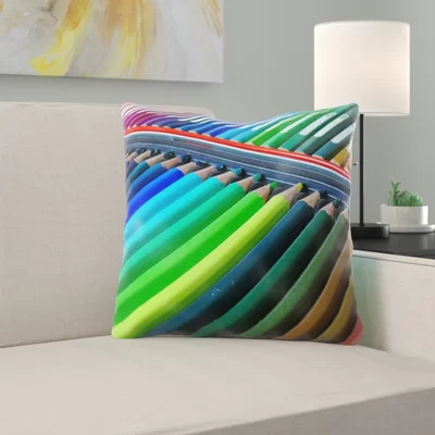 Vreeland Colored Pencils Throw Pillow