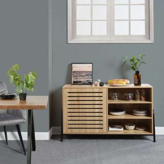 Sideboard Open Door Cabinet with Three Shelves Storage for K