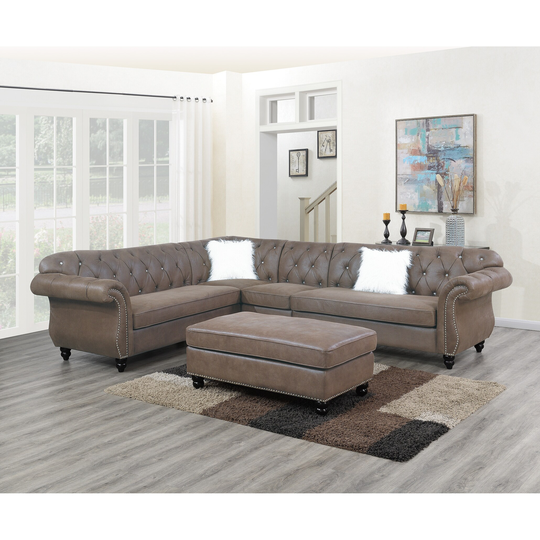 Breathable leatherette 4 Pieces Sectional Sofa